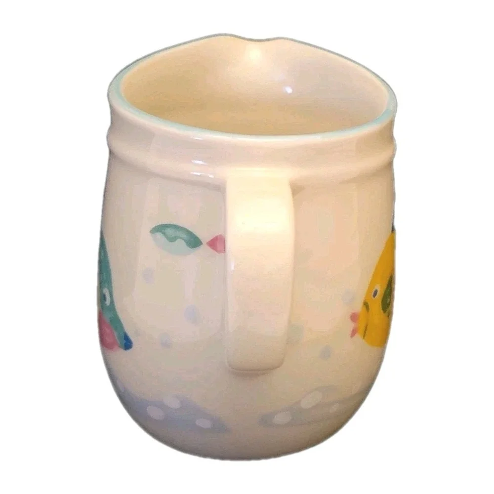 Studio Nova Fish Creamer Pitcher Hand Painted‎ Stoneware 90s Coastal Cottage